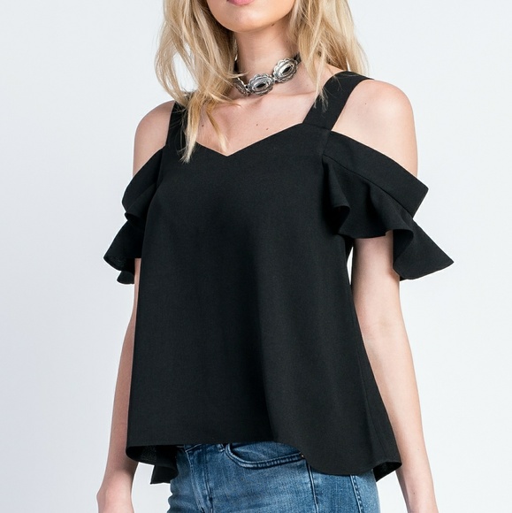 Felicia Cold Shoulder Ruffle Sleeve M - Picture 1 of 4