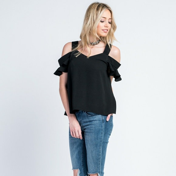 Felicia Cold Shoulder Ruffle Sleeve M - Picture 3 of 4