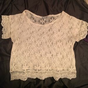 off white crochet-like top from cotton on!