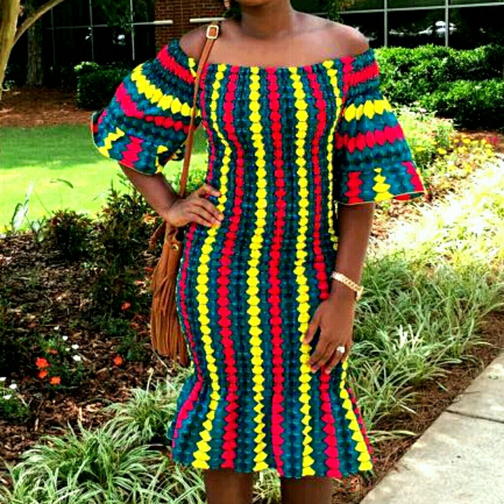 Elegant Elastic midi floral dress