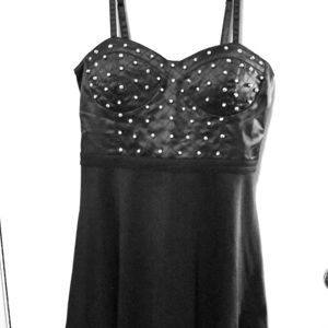 Faux leather skater dress.