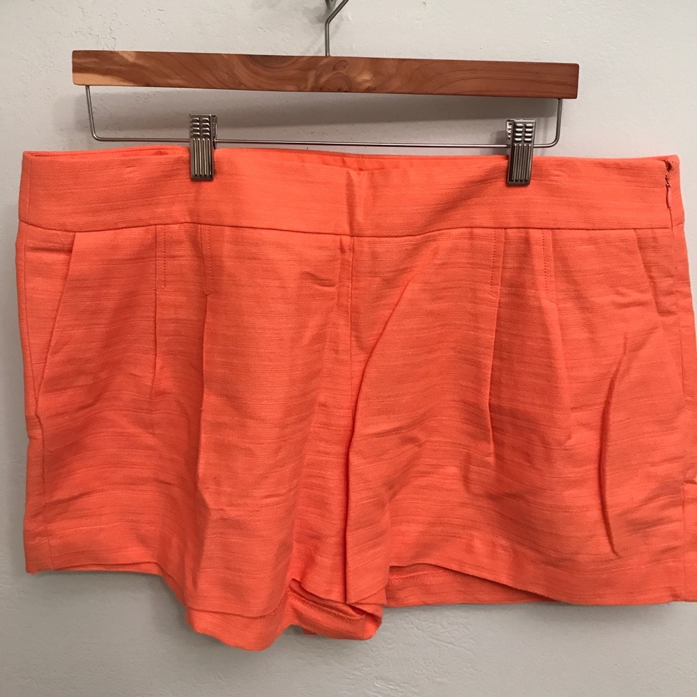 Melon colored side zip shorts