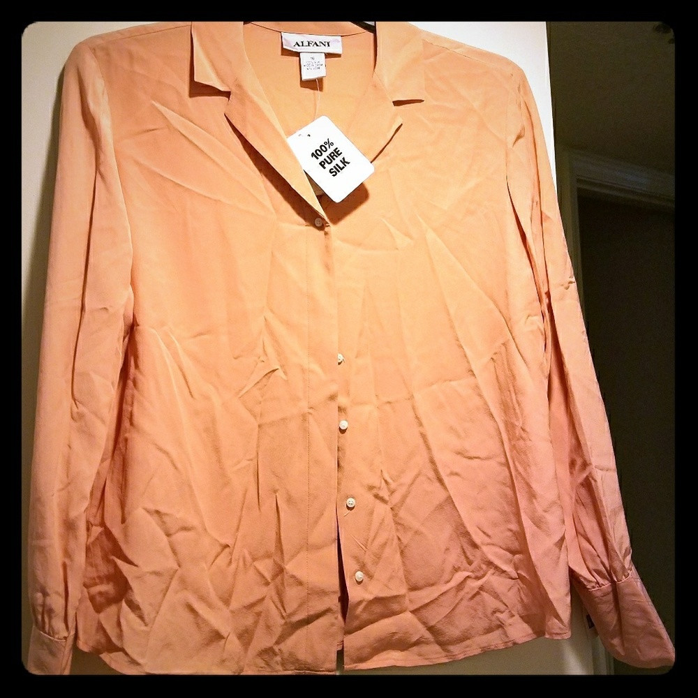 Silk salmon colored blouse