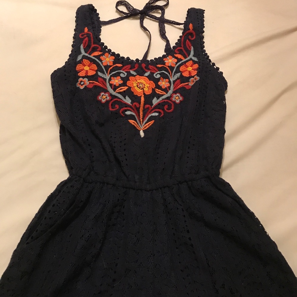 Xhilaration Lace Embroidered Romper