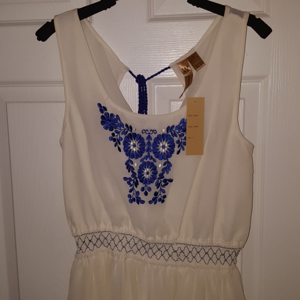 Embroidered sleeveless dress