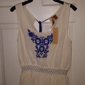 Embroidered sleeveless dress