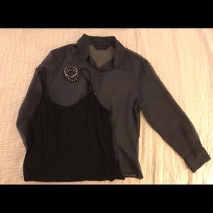 Express Sheer Button-down Blouse. EUC.