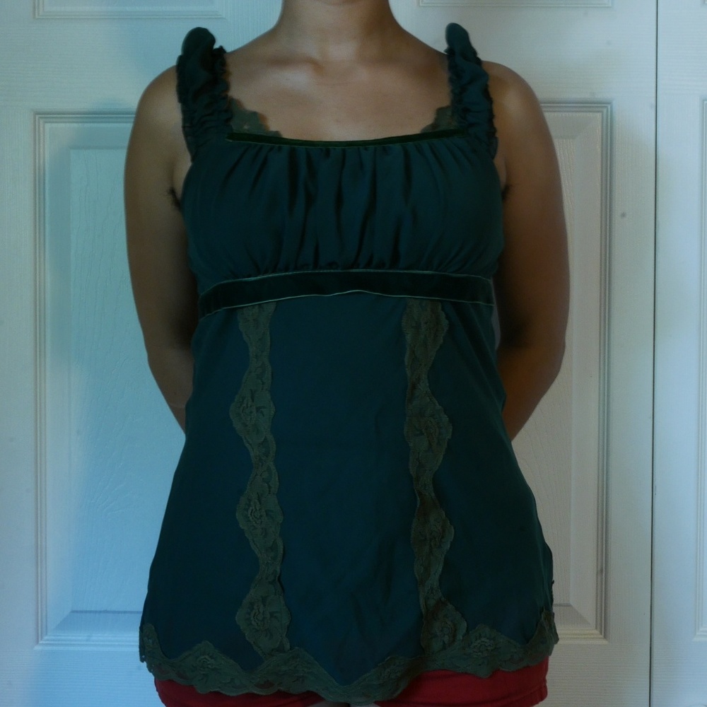 Renaissance inspired frilly long tank