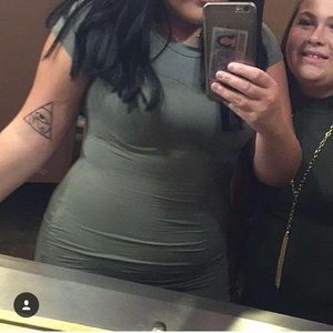 Tight green basic dress