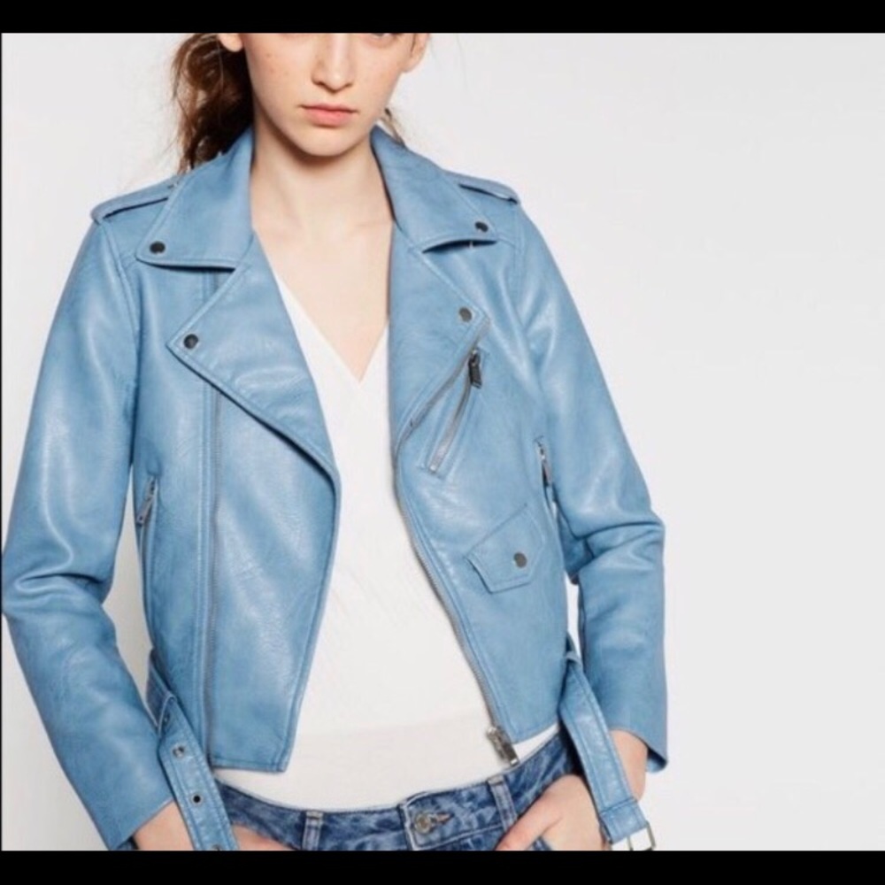 zara faux leather jacket