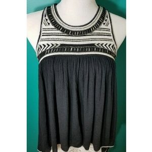 Hollister Metallic Beaded Woven Top