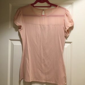 Light pink dressy top with puffy sleeves
