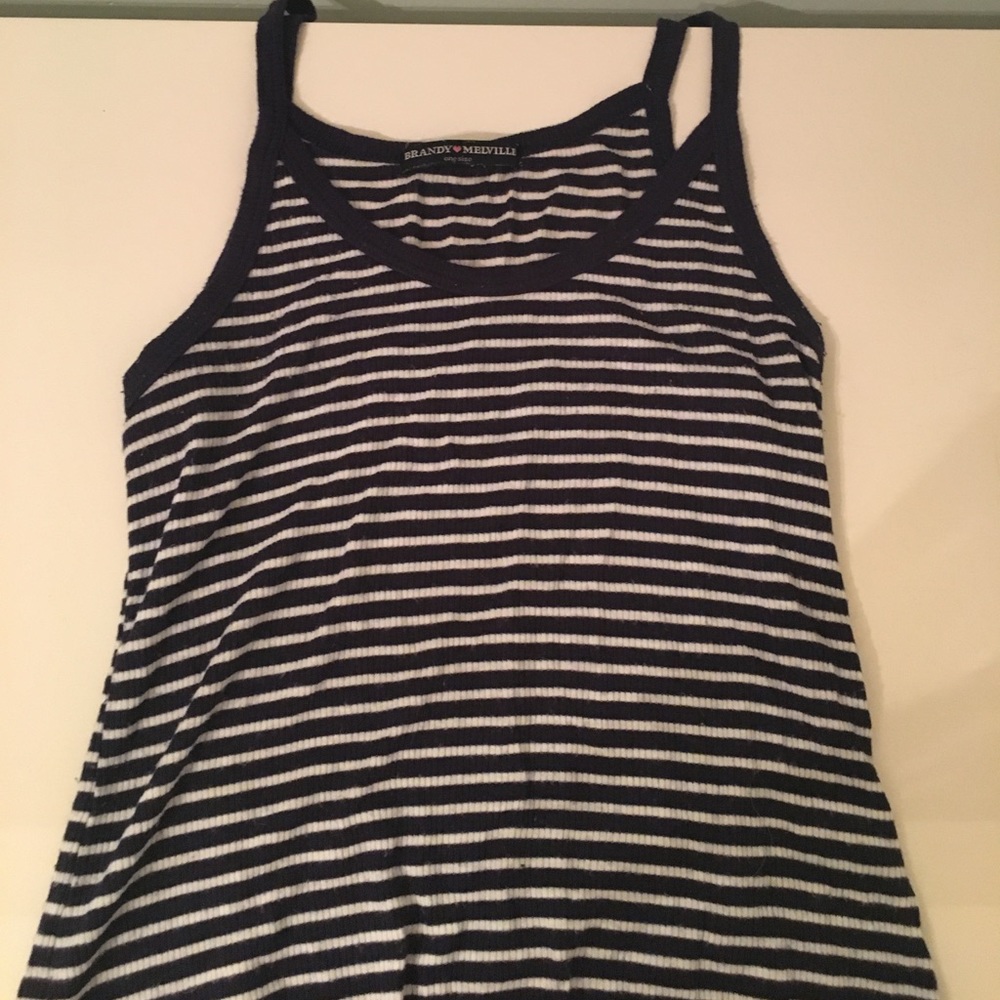 Navy and White Striped Tank Top