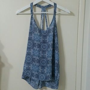 Paper Crane blue floral print tank top