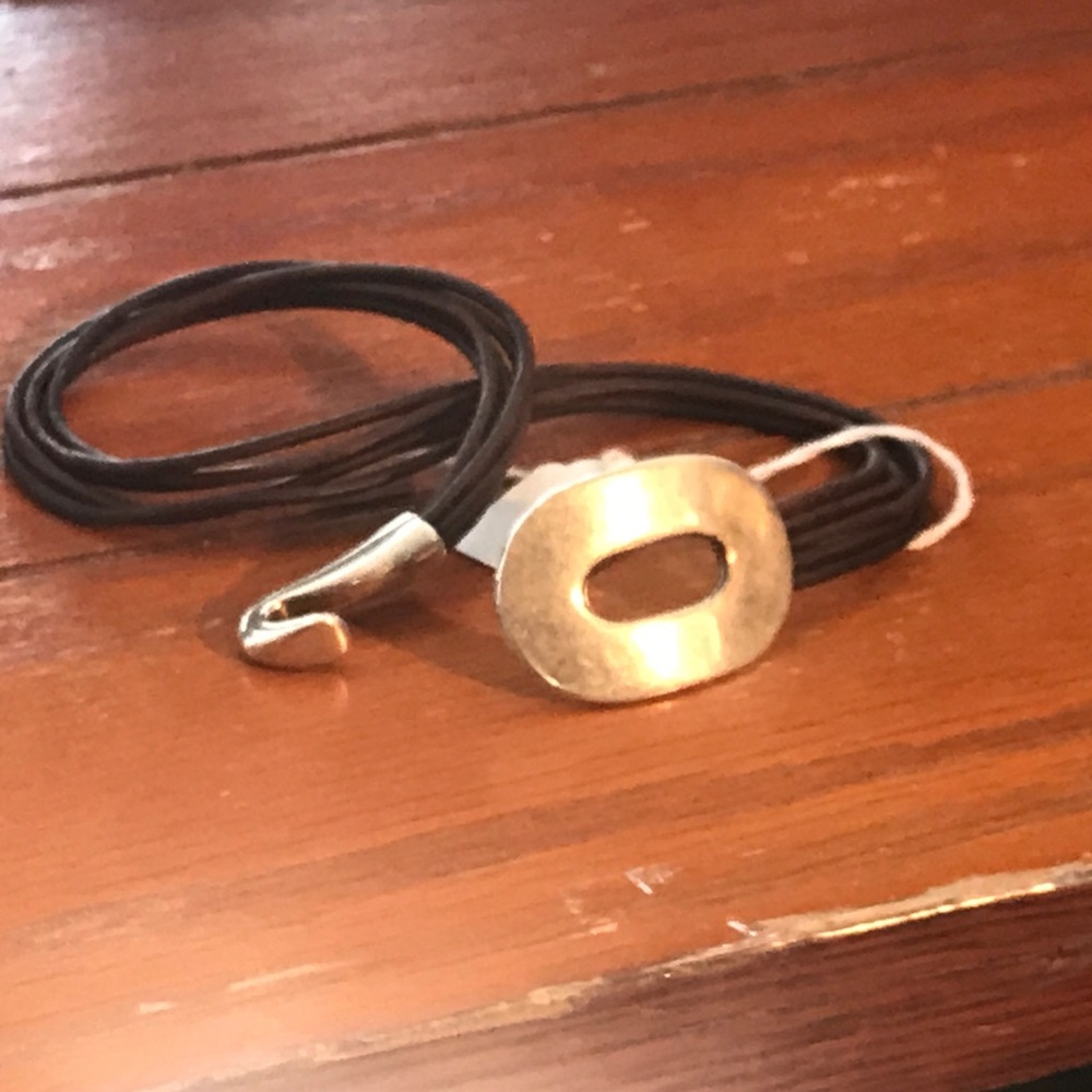 Leather and Stainless Steel Choker