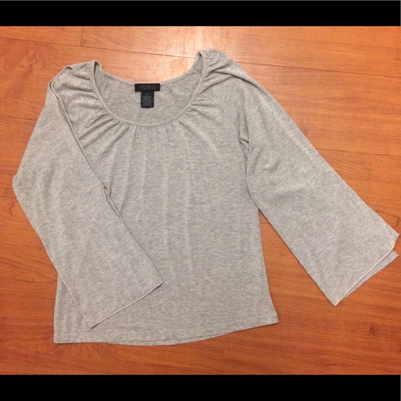 The Limited Grey 3/4 Open Sleeve Top, Sz M - Picture 1 of 8