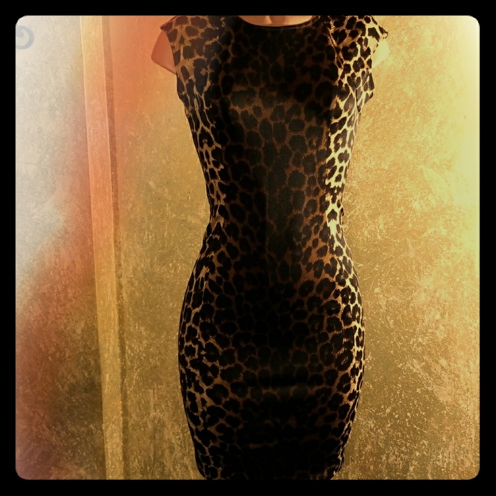 Aqua NWT Animal Print Dress W/Cut-outs