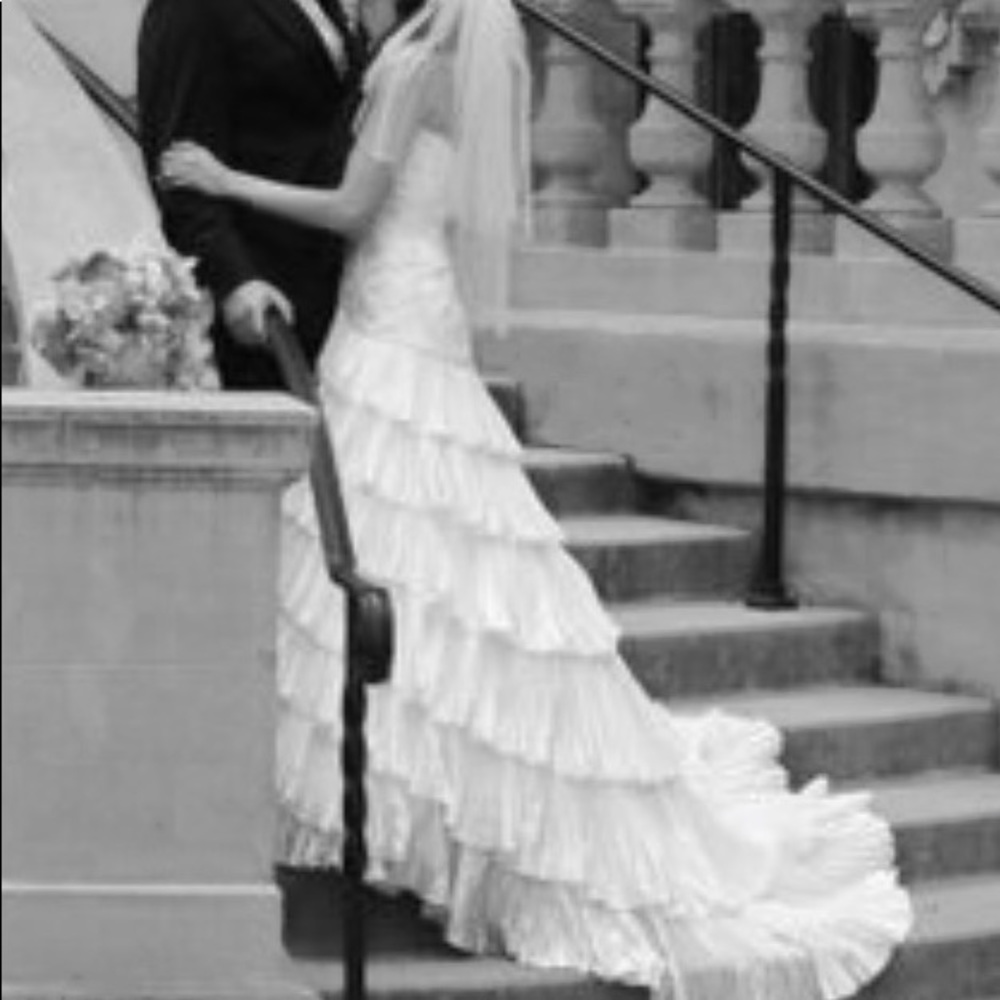 White silk wedding dress! Size 4