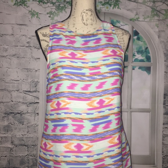 Lush Dress Small Hi Lo Multicolor Sleeveless - Picture 4 of 8
