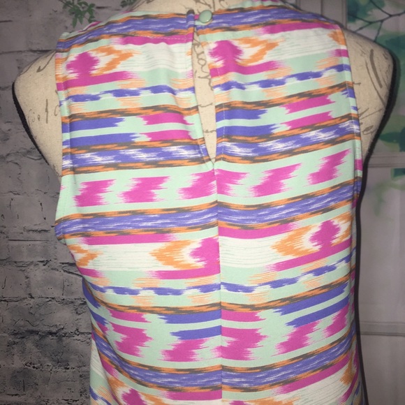 Lush Dress Small Hi Lo Multicolor Sleeveless - Picture 7 of 8