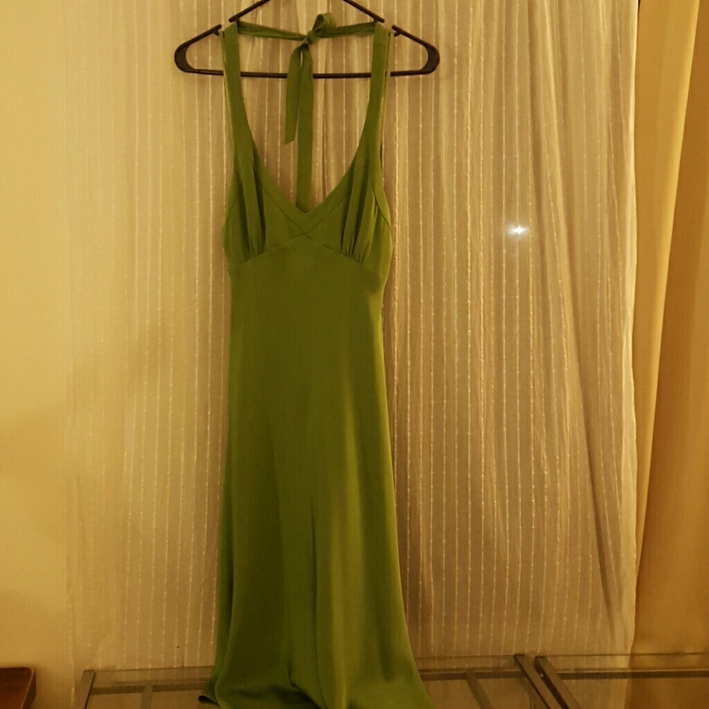 J Crew silk empire waist haltertop dress