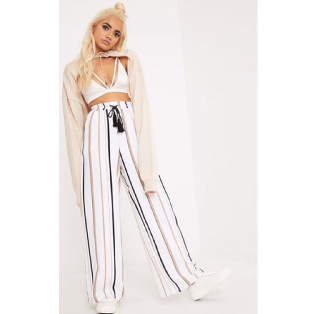 Striped palazzo pants