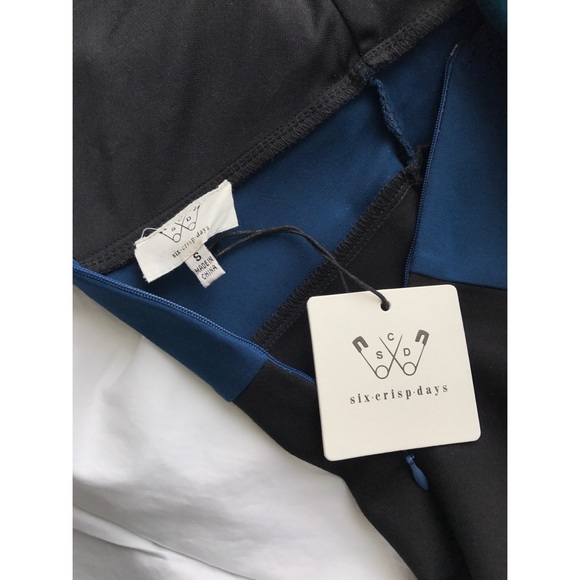 SIX CRISP DAYS Colorblock Ponte Dress / Blk Teal - Picture 5 of 5