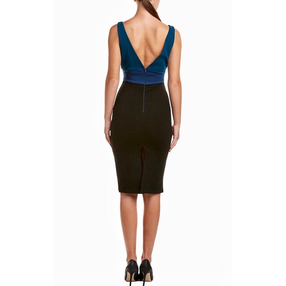 SIX CRISP DAYS Colorblock Ponte Dress / Blk Teal - Picture 2 of 5