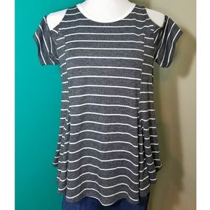 Hollister Striped Cold Shoulder T
