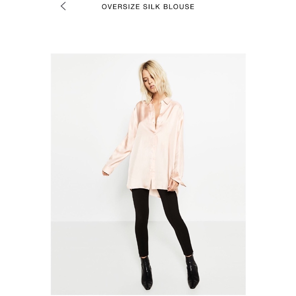 Zara 100% Silk Shirt Blouse