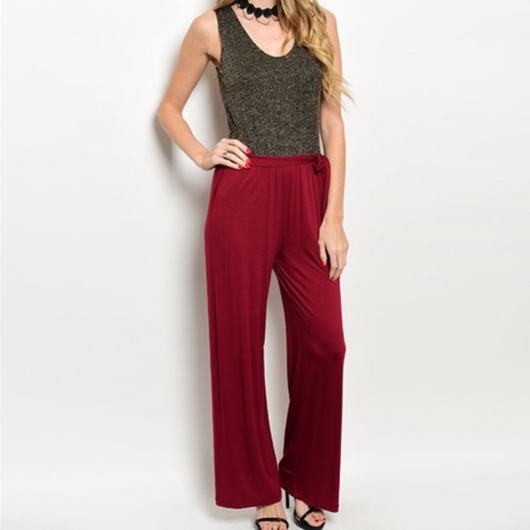 🚨Gold and burgundy jumpsuit - Picture 2 of 2