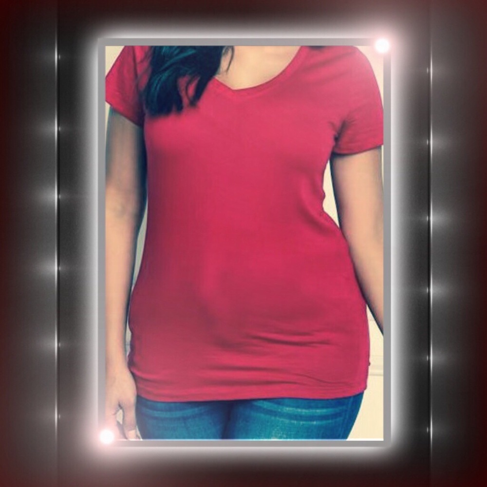 Faded Glory Red V neck top