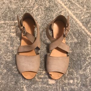 Gray Suede Sandals