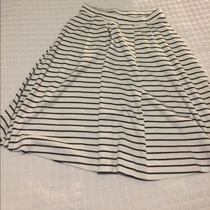 Black & white striped midi skirt.