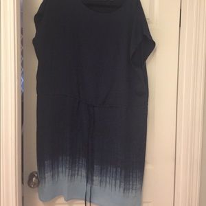 Blue ombré tie waist dress.