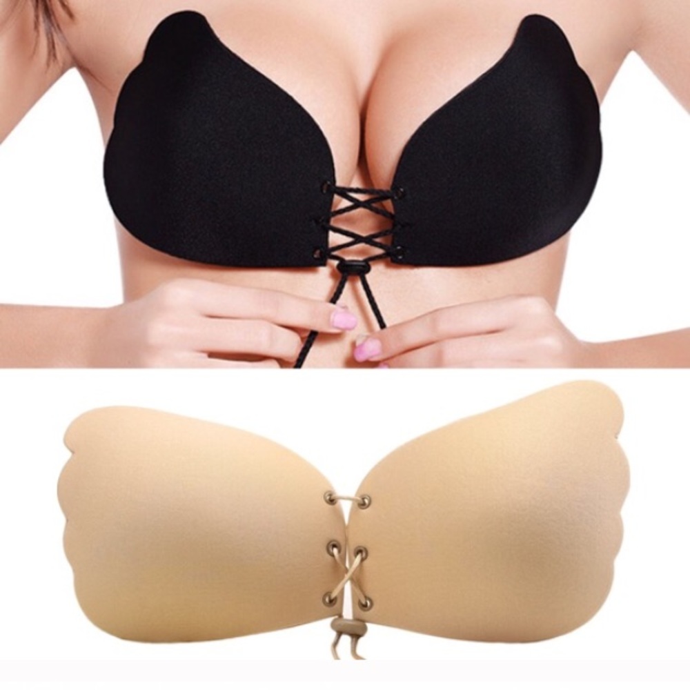 Adhesive backless bra
