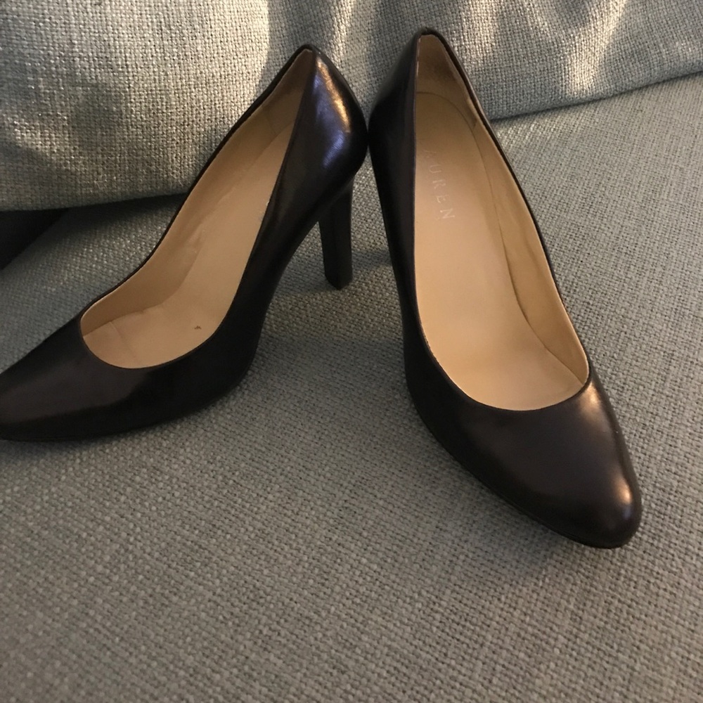 Lauren Ralph Lauren Black Leather Heels