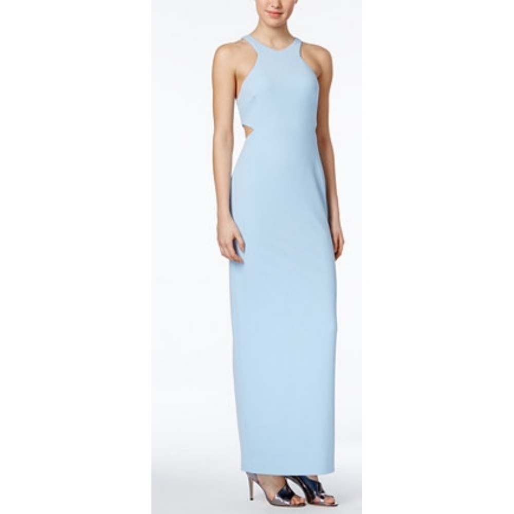 CALVIN KLEIN WHITE CUTOUT SIDE GOWN 🆕 - Picture 2 of 5