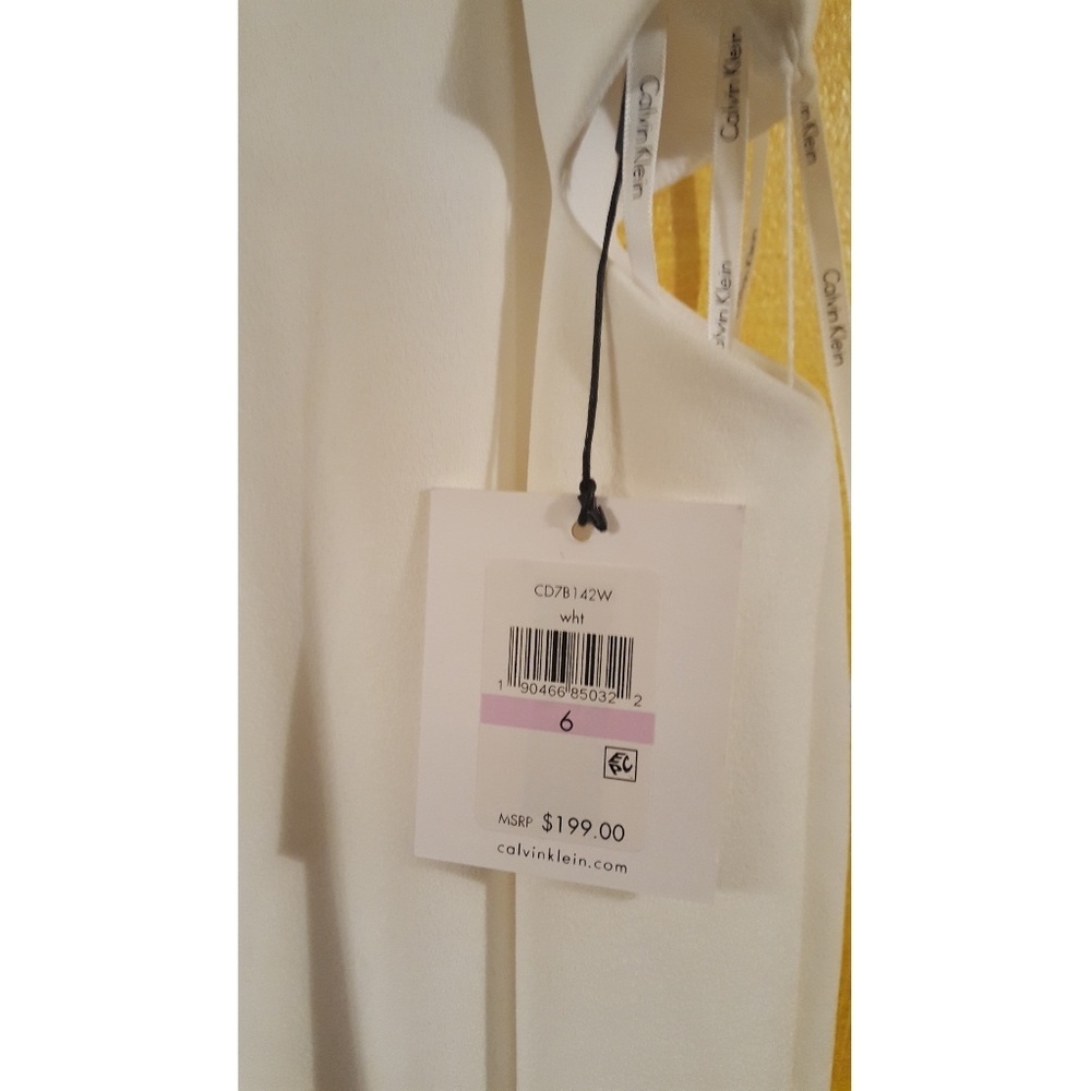 CALVIN KLEIN WHITE CUTOUT SIDE GOWN 🆕 - Picture 5 of 5