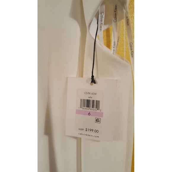 CALVIN KLEIN WHITE CUTOUT SIDE GOWN 🆕 - Picture 5 of 5