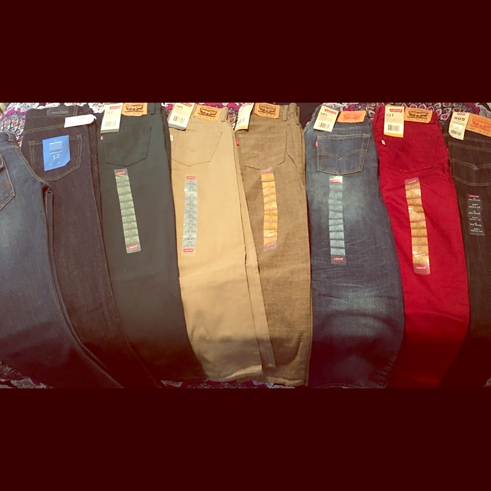8 pair of Boys size 12 Levi Jeans