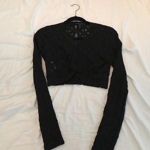 Bcbg Cropped Lace Top