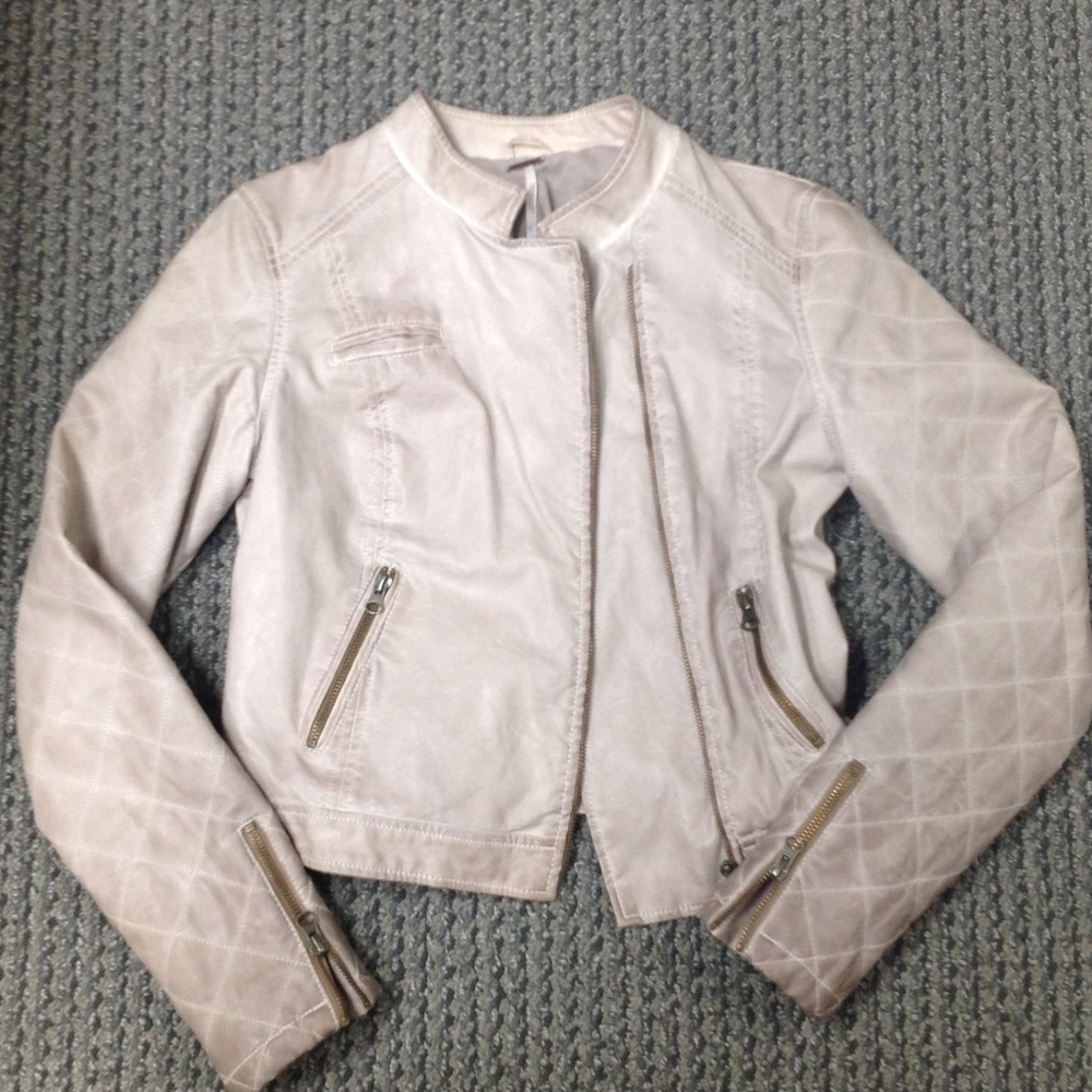 Free People Vegan Leather Jacket Sz 2 - Picture 1 of 8