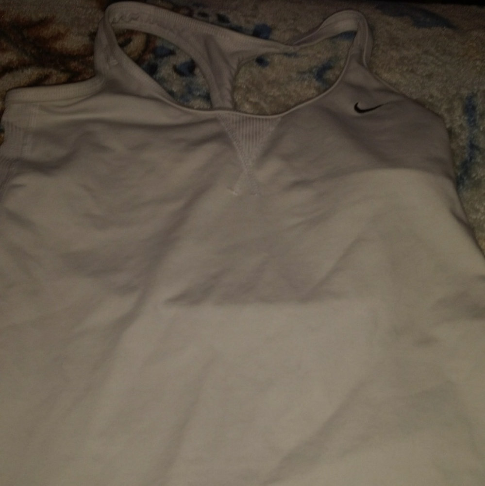 Nike White racerback built in sports bra