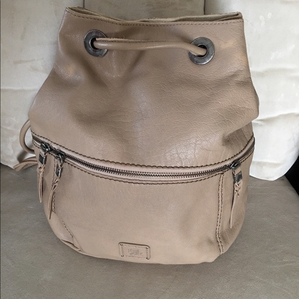 Sak leather Camino backpack purse taupe
