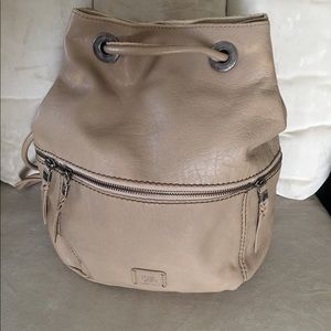 Sak leather Camino backpack purse taupe