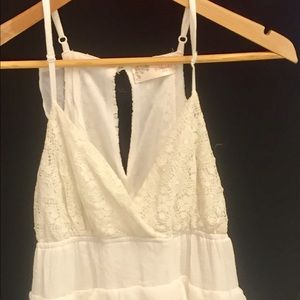Girls Small White Yahada Spaghetti Strap Dress.