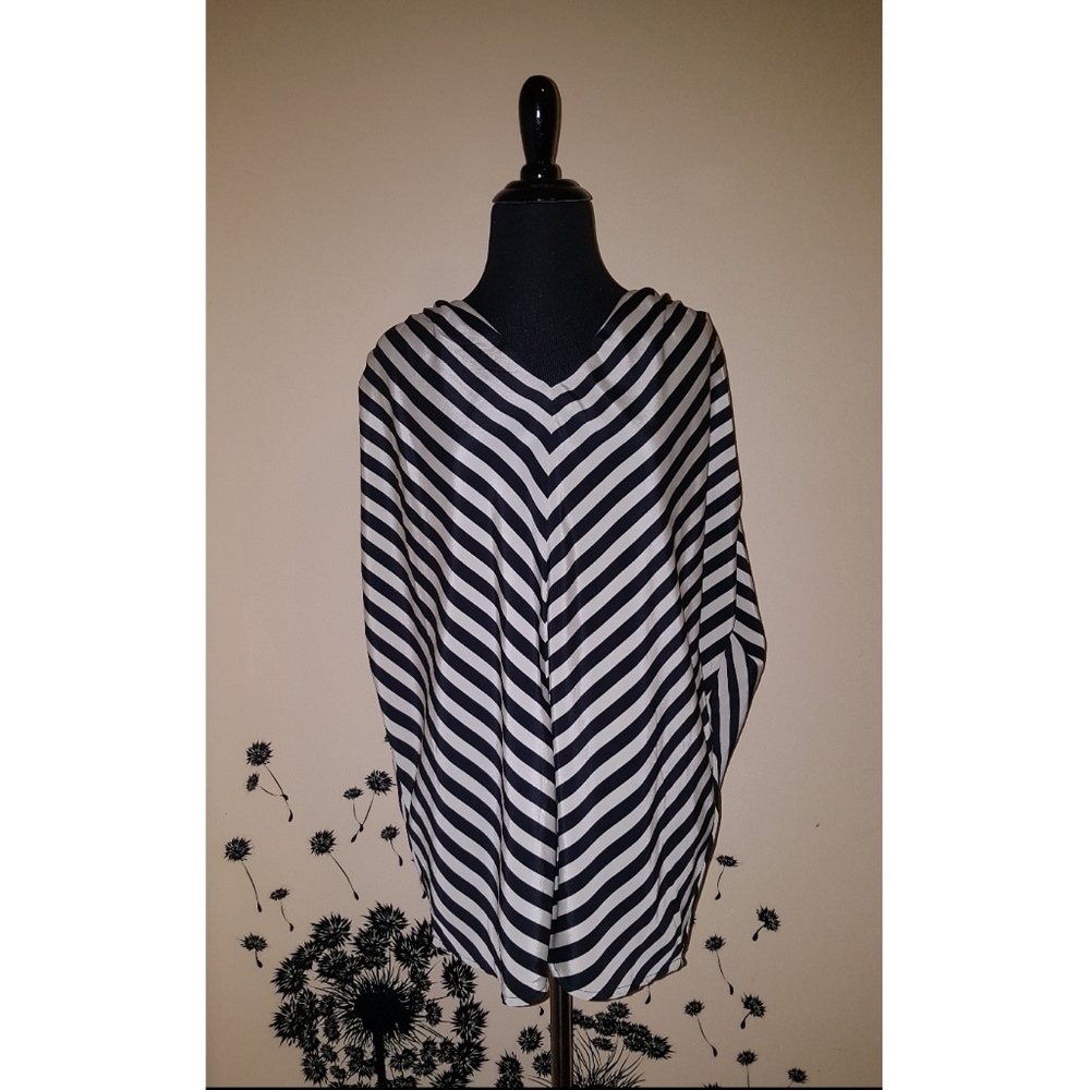 H&M Black and White Striped Blouse