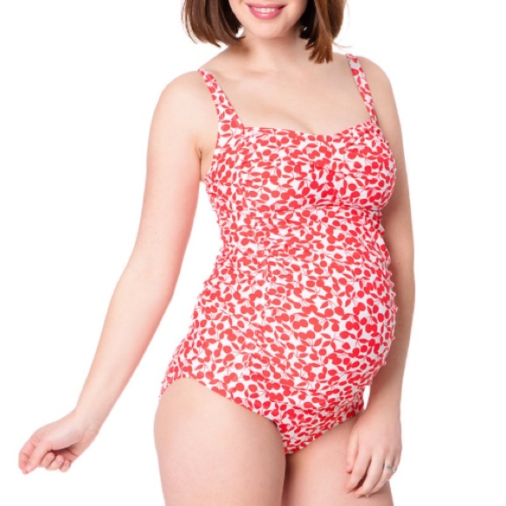 Oh Baby by Motherhood Cherry scoop tankini ,sz S