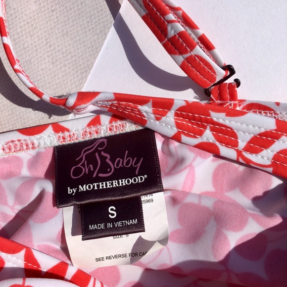 Oh Baby by Motherhood Cherry scoop tankini ,sz S - Picture 2 of 8